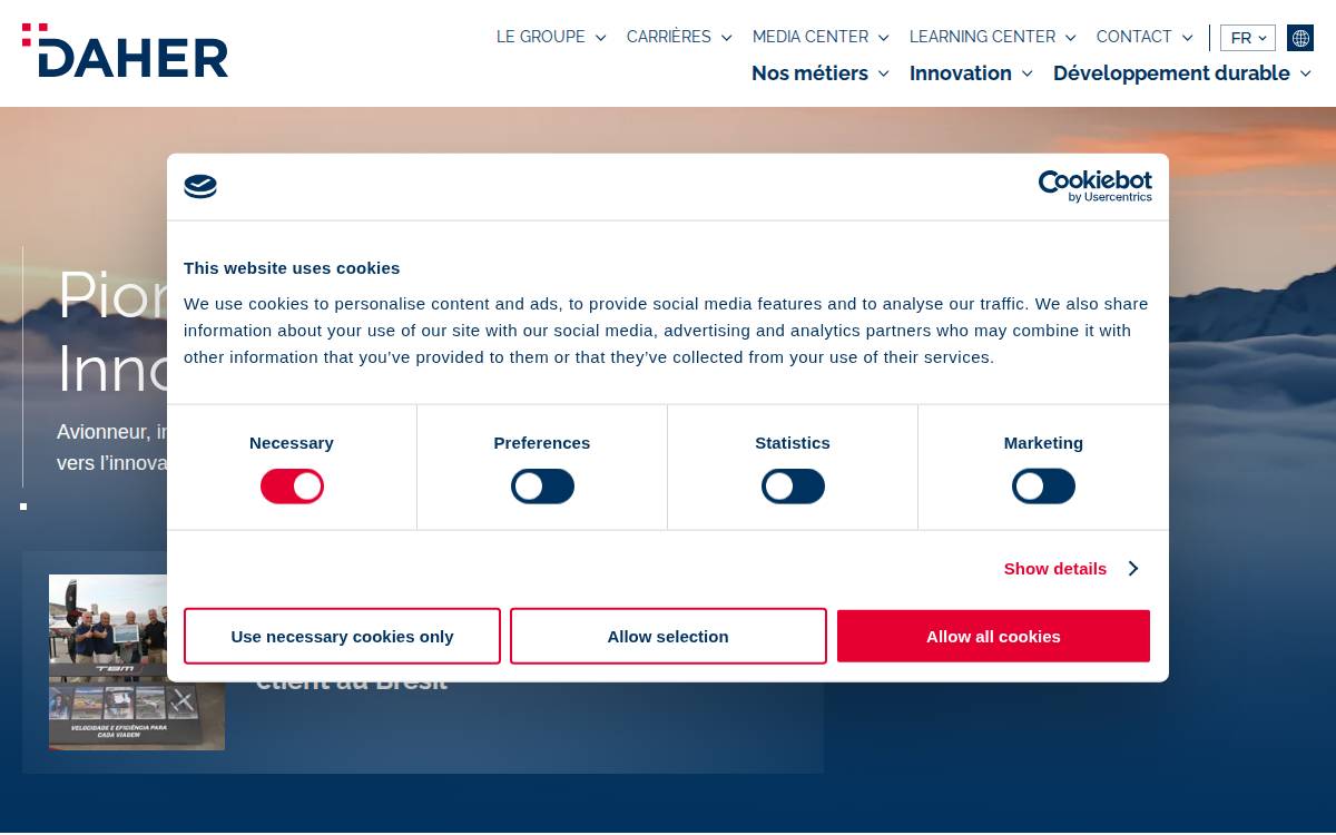 Daher website preview