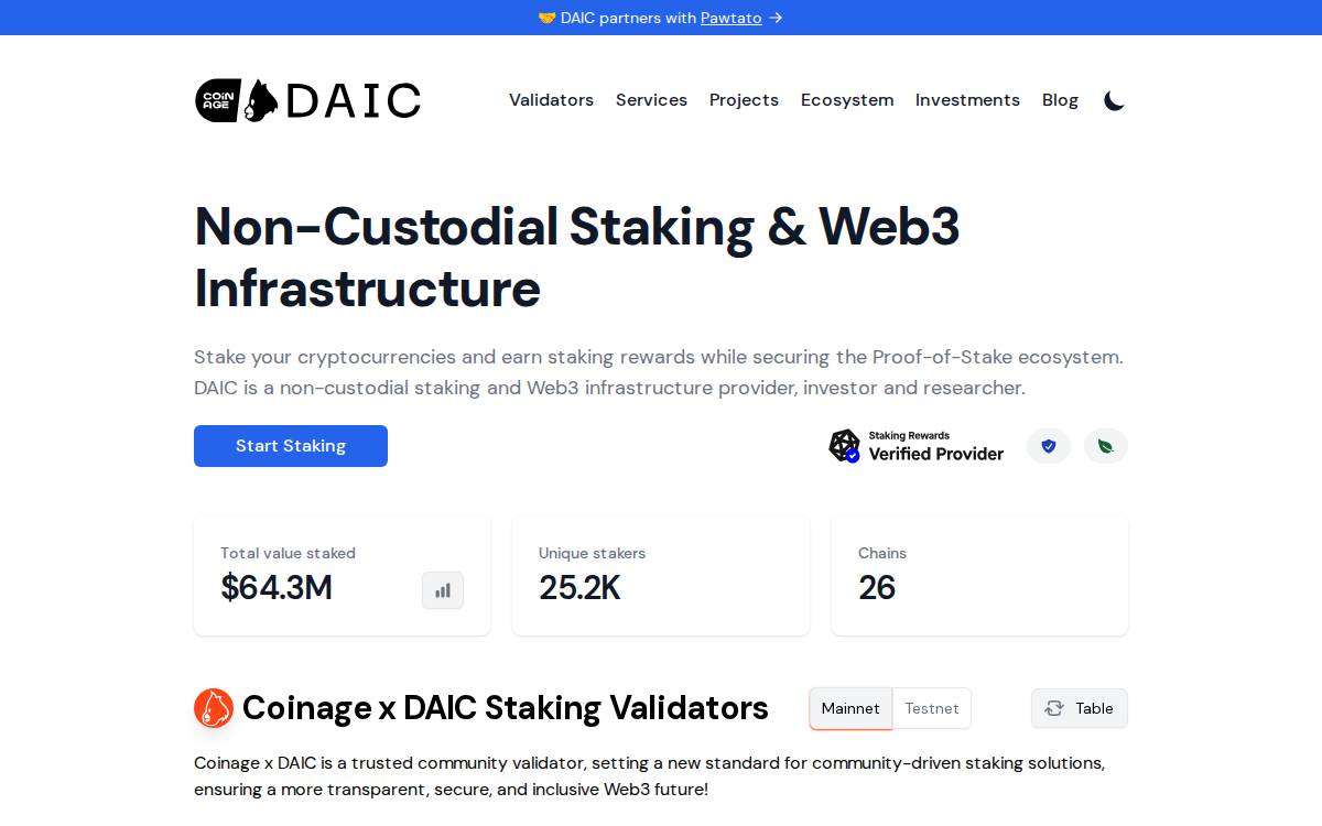 DAIC website preview