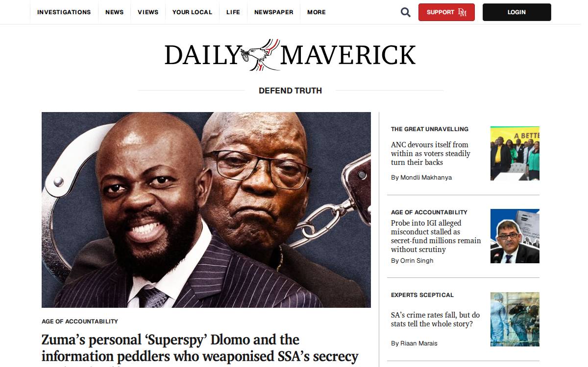 Daily Maverick website preview