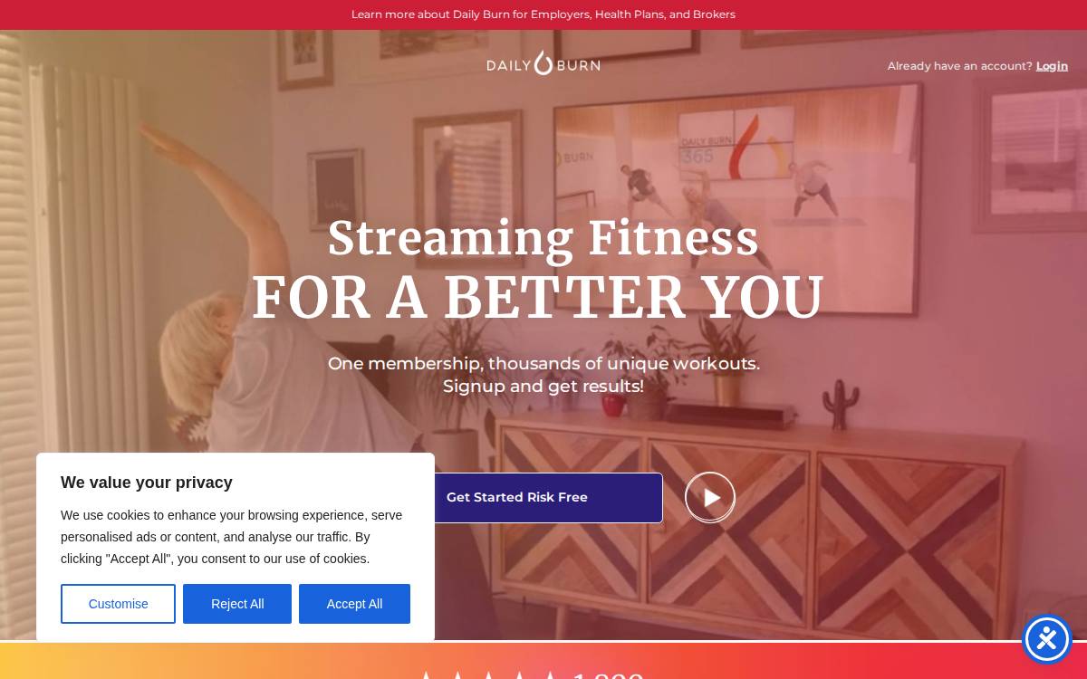 DailyBurn website preview