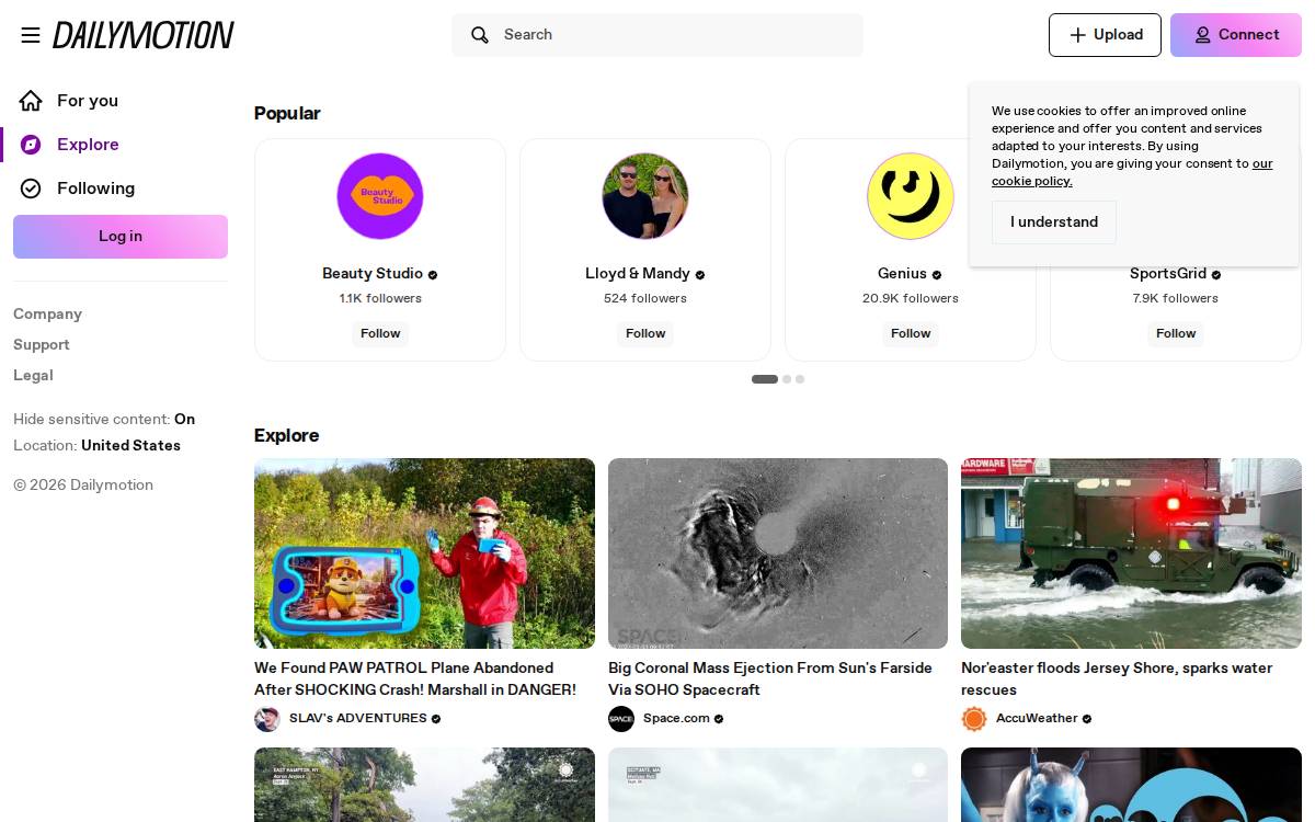 Dailymotion website preview