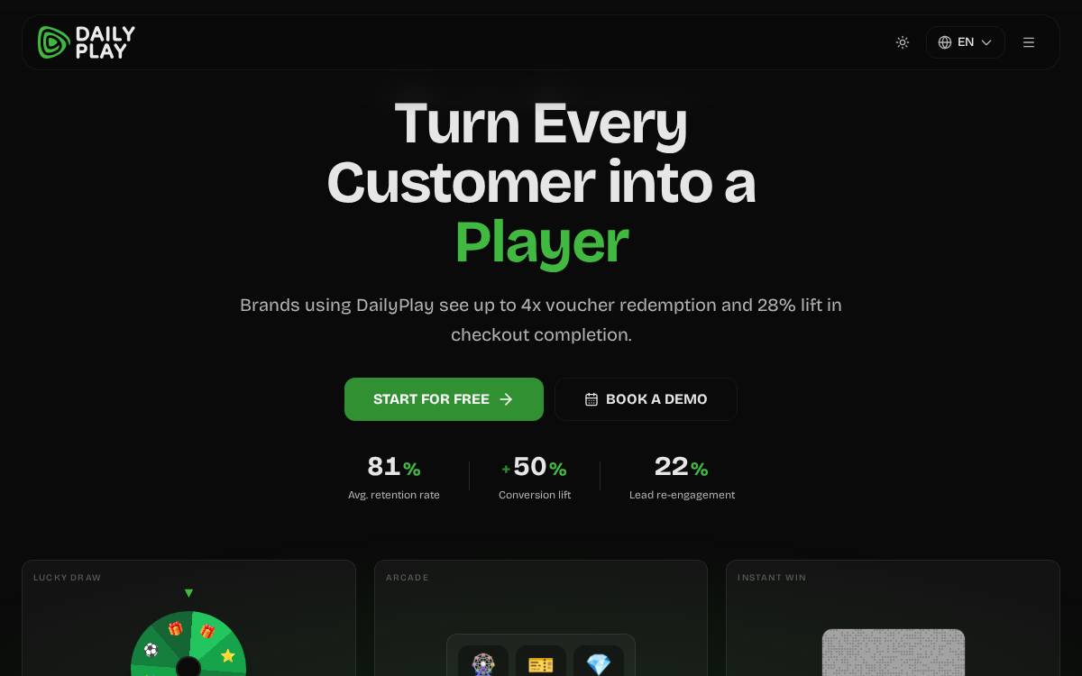 Dailyplay website preview