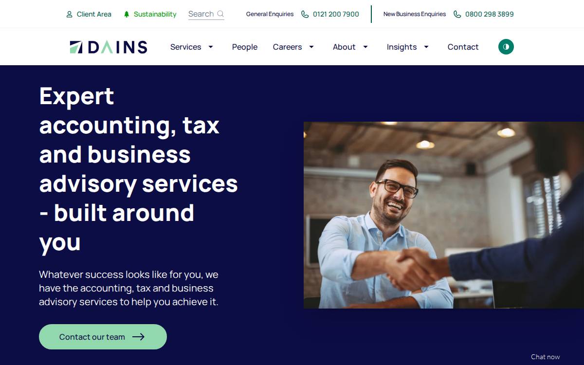 Dains website preview