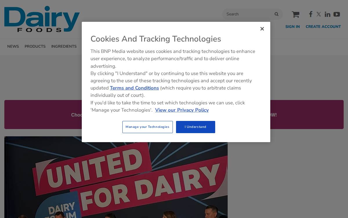 Dairyfoods website preview