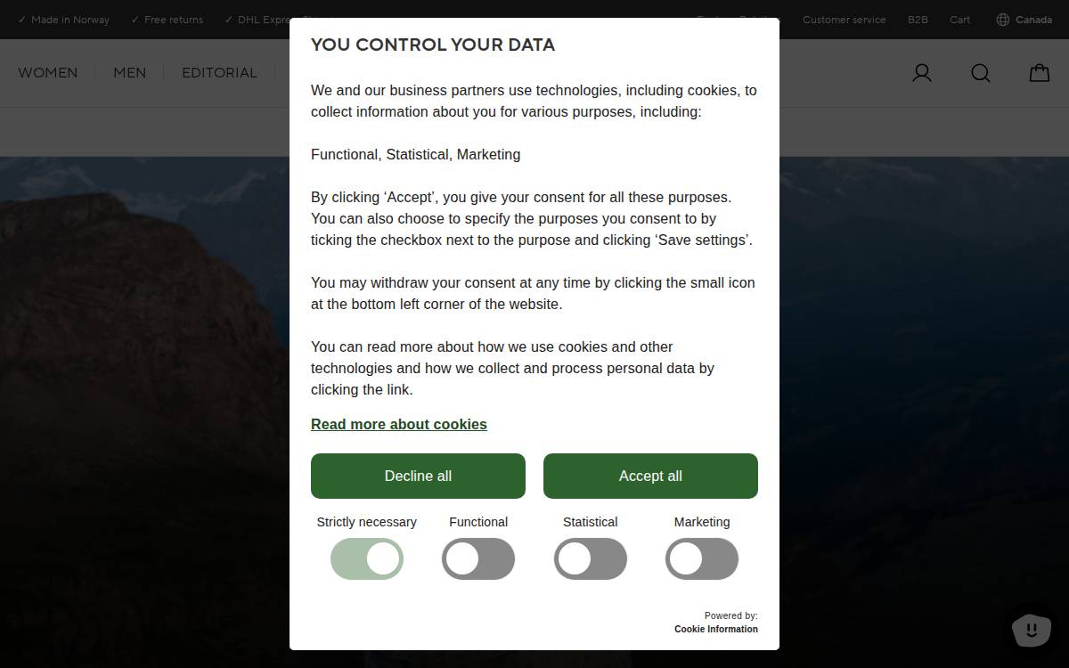 Dale Of Norway website preview
