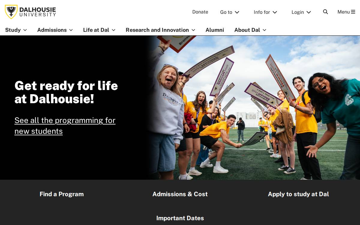 Dalhousie University Faculty of Management website preview