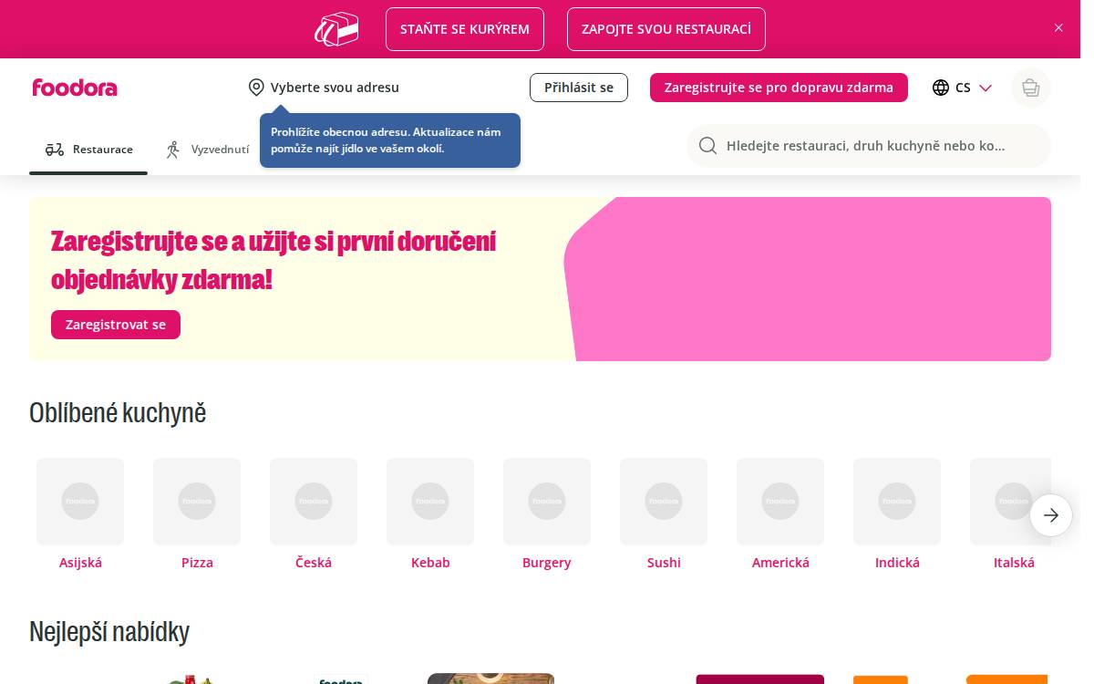 Damejidlo website preview