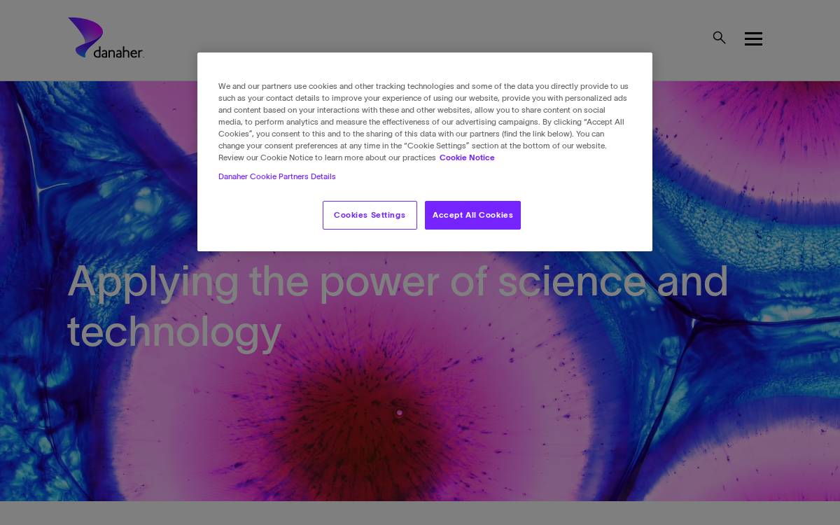 Danaher website preview