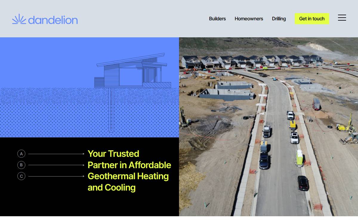 Dandelion Energy website preview