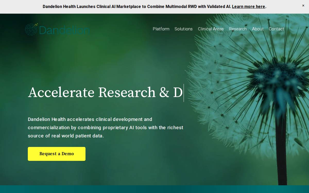 Dandelion Health website preview