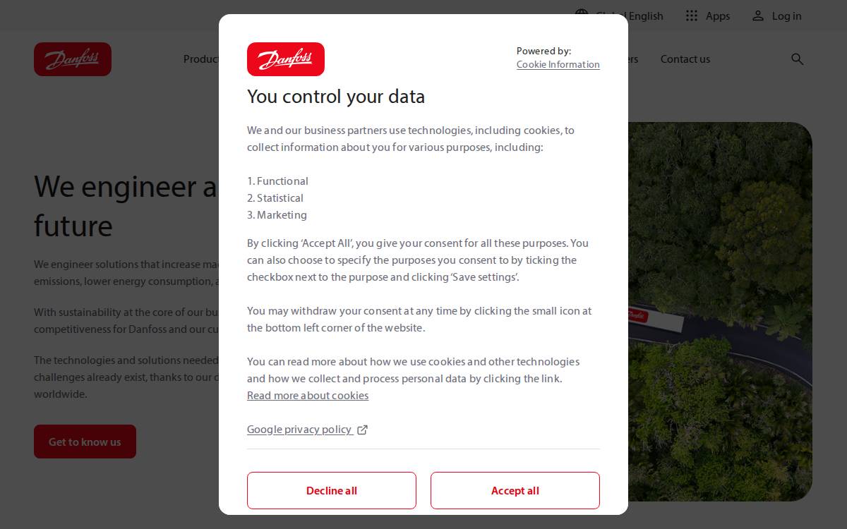 Danfoss website preview