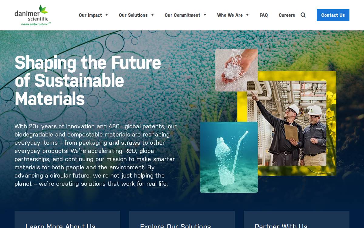 Danimer Scientific website preview