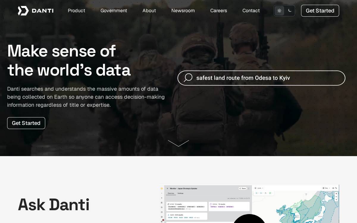 Danti website preview