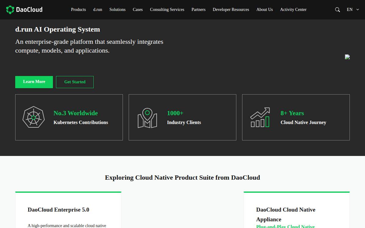 Daocloud website preview