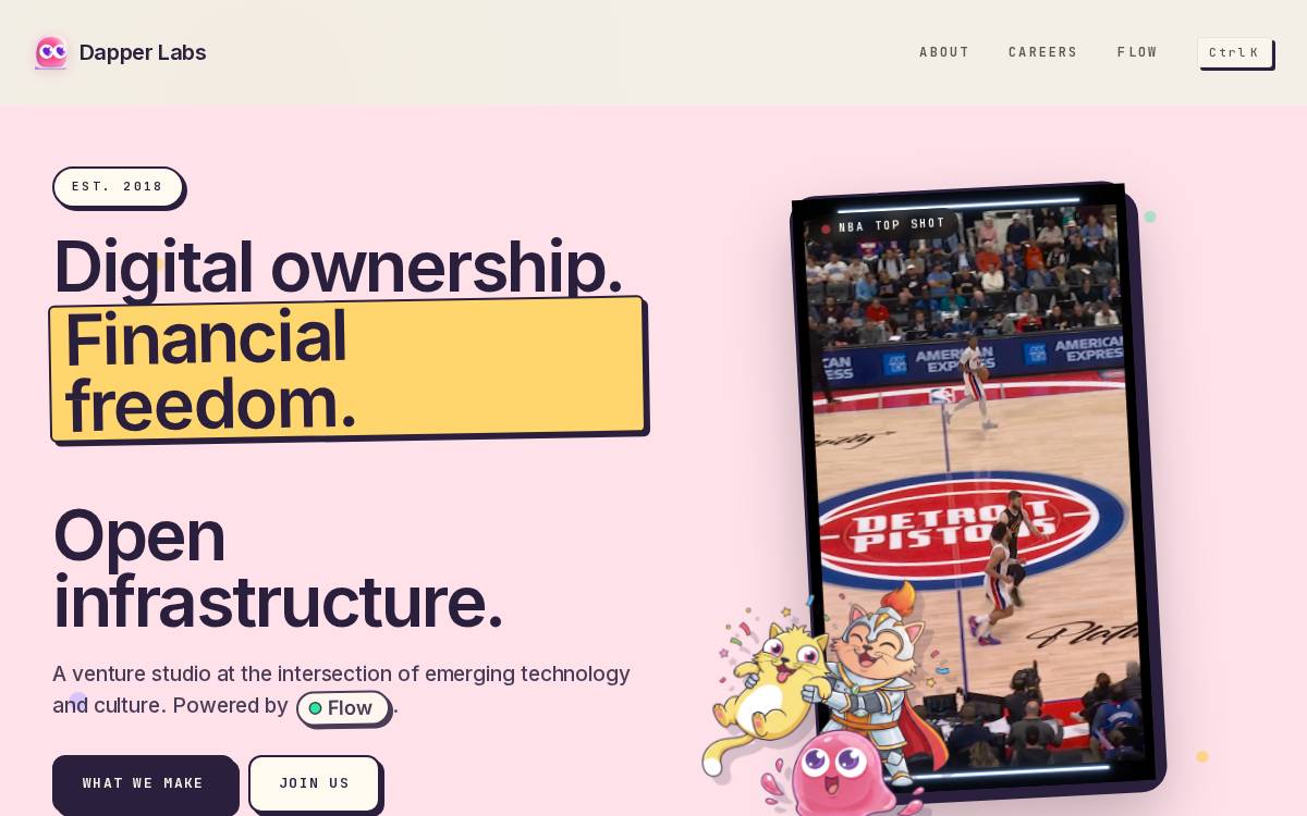 Dapper Labs website preview