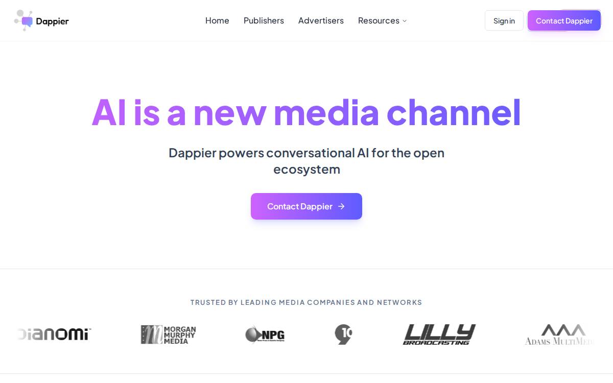 Dappier website preview