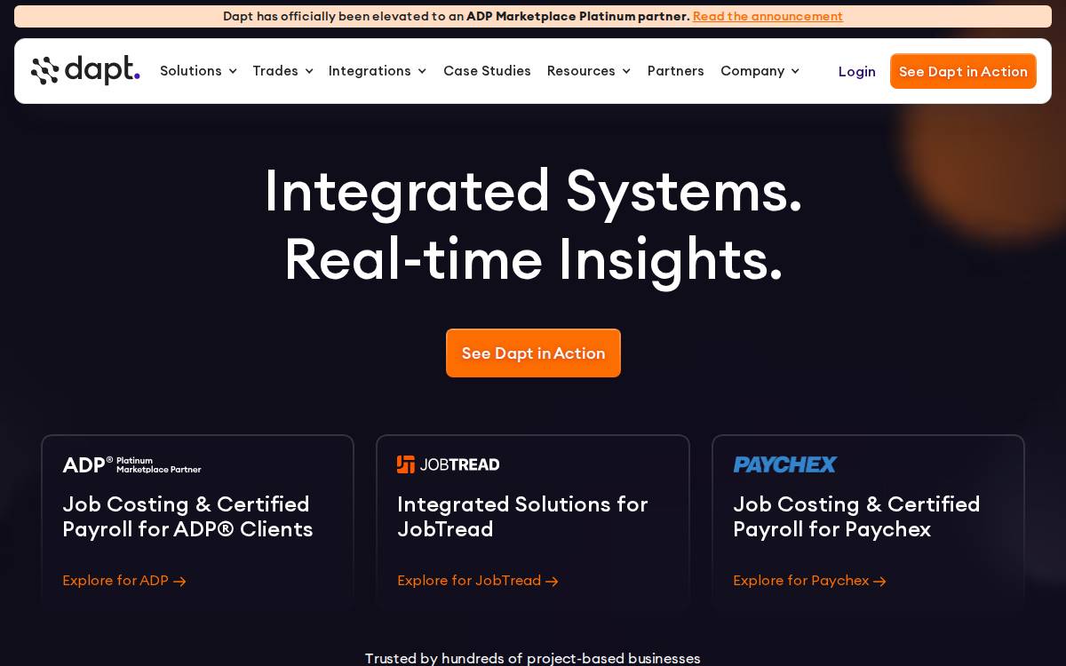 Dapt website preview