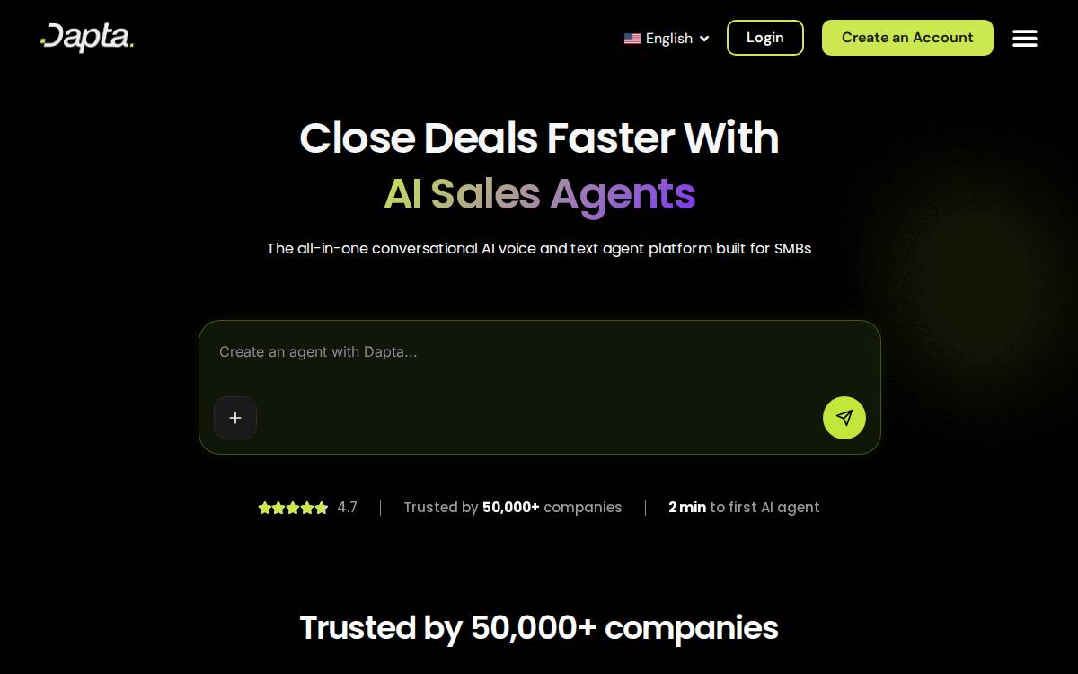 Dapta website preview
