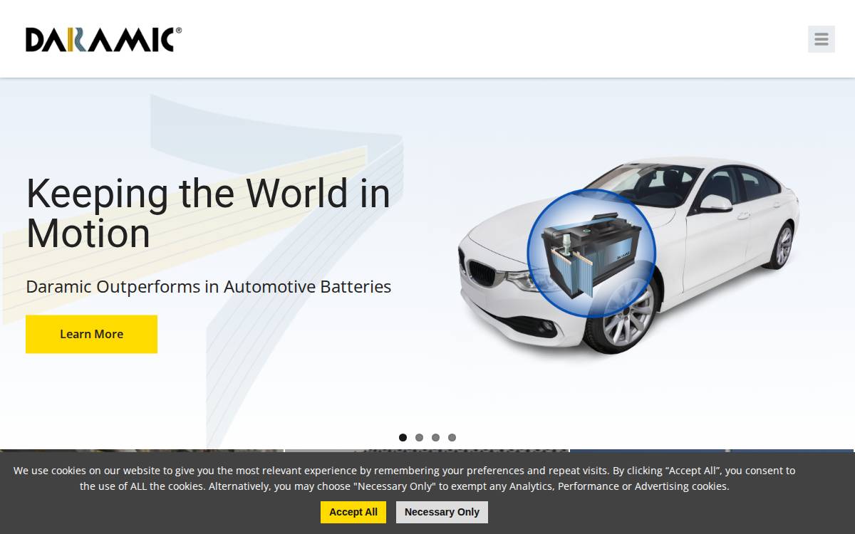 Daramic website preview