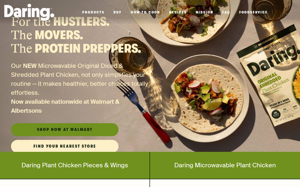 Daring website preview