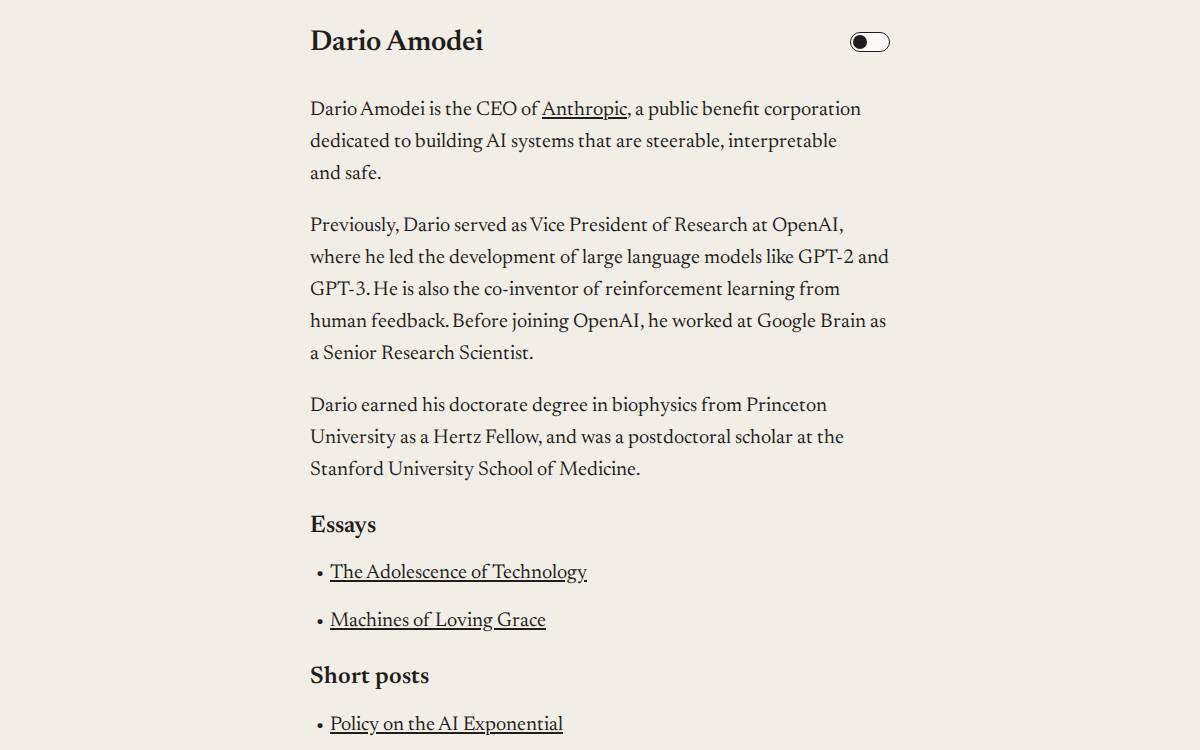 Darioamodei website preview