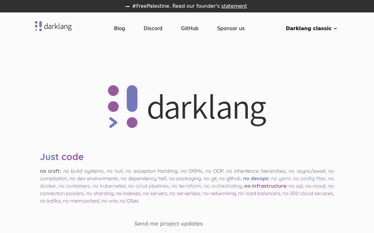 Darklang website preview