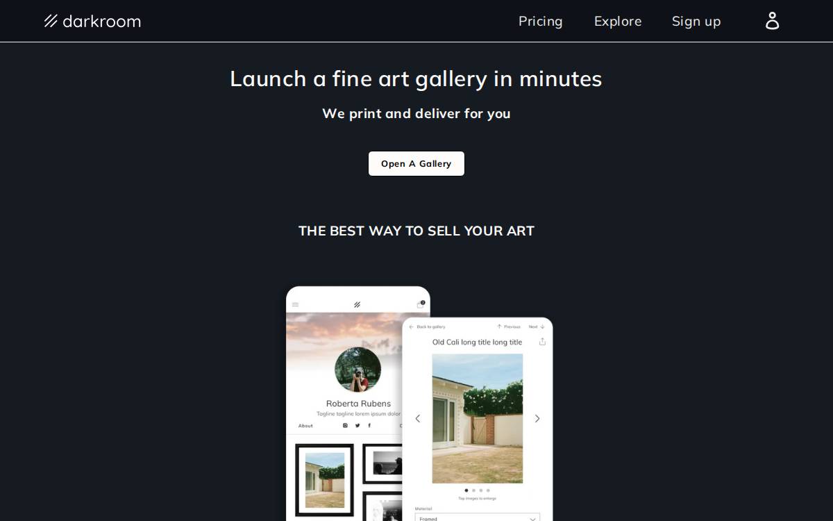 Darkroom website preview