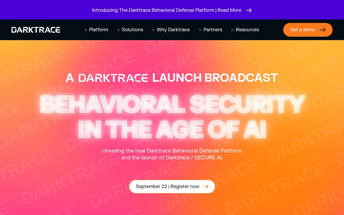 Darktrace website preview