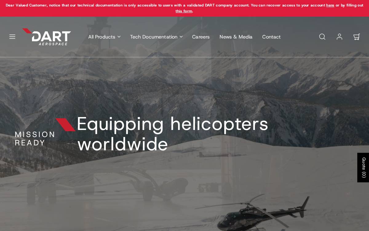 DART Aerospace website preview