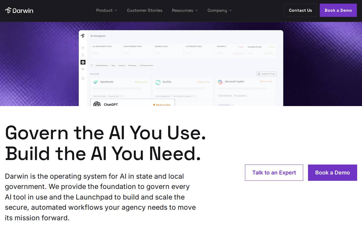 Darwingov website preview