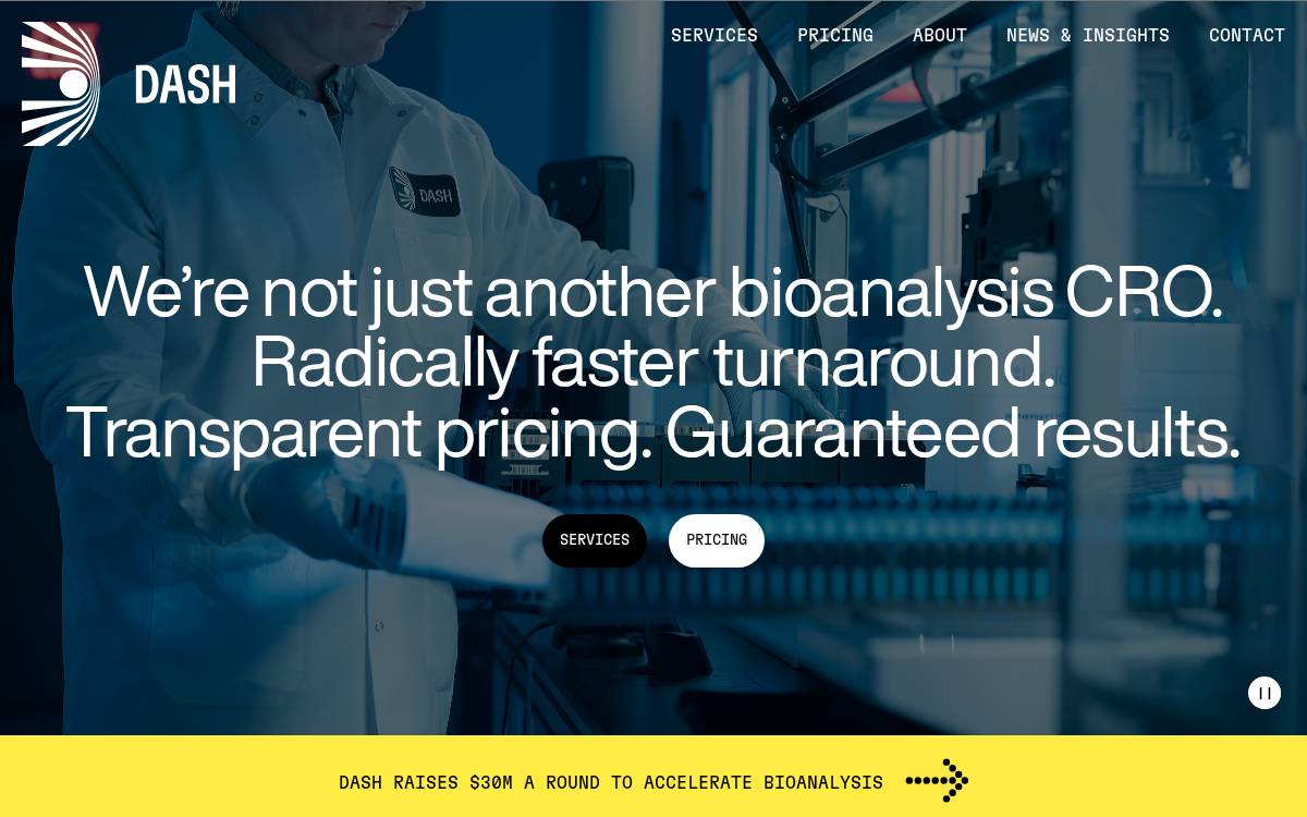 Dash Bio website preview