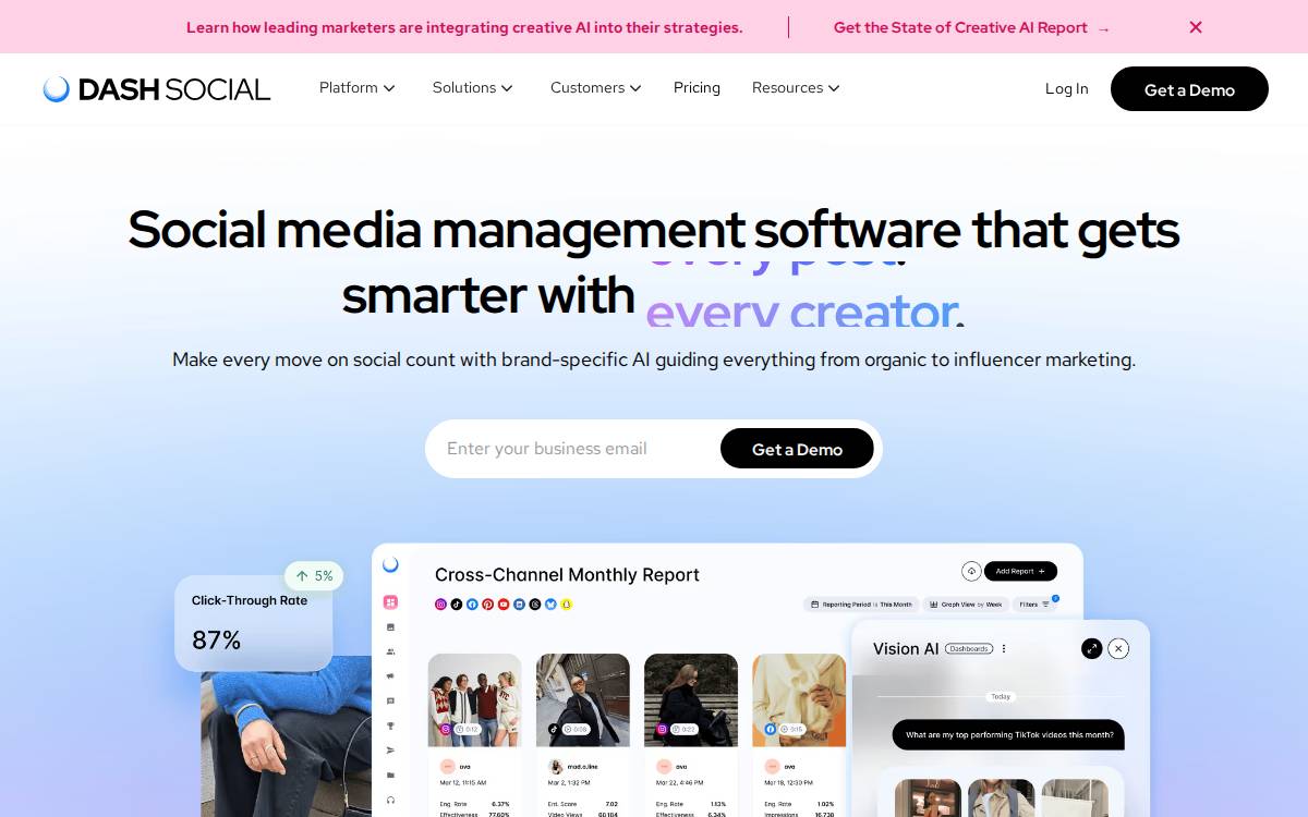 Dash Social website preview
