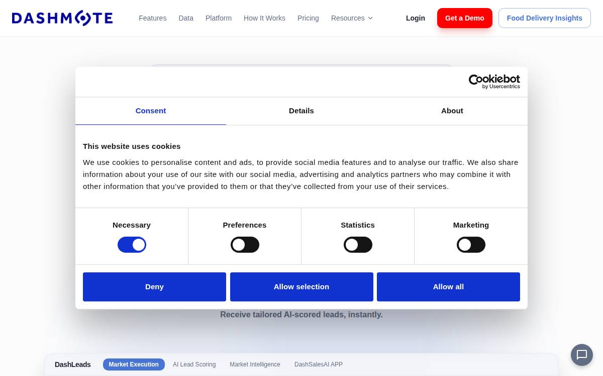 Dashmote website preview
