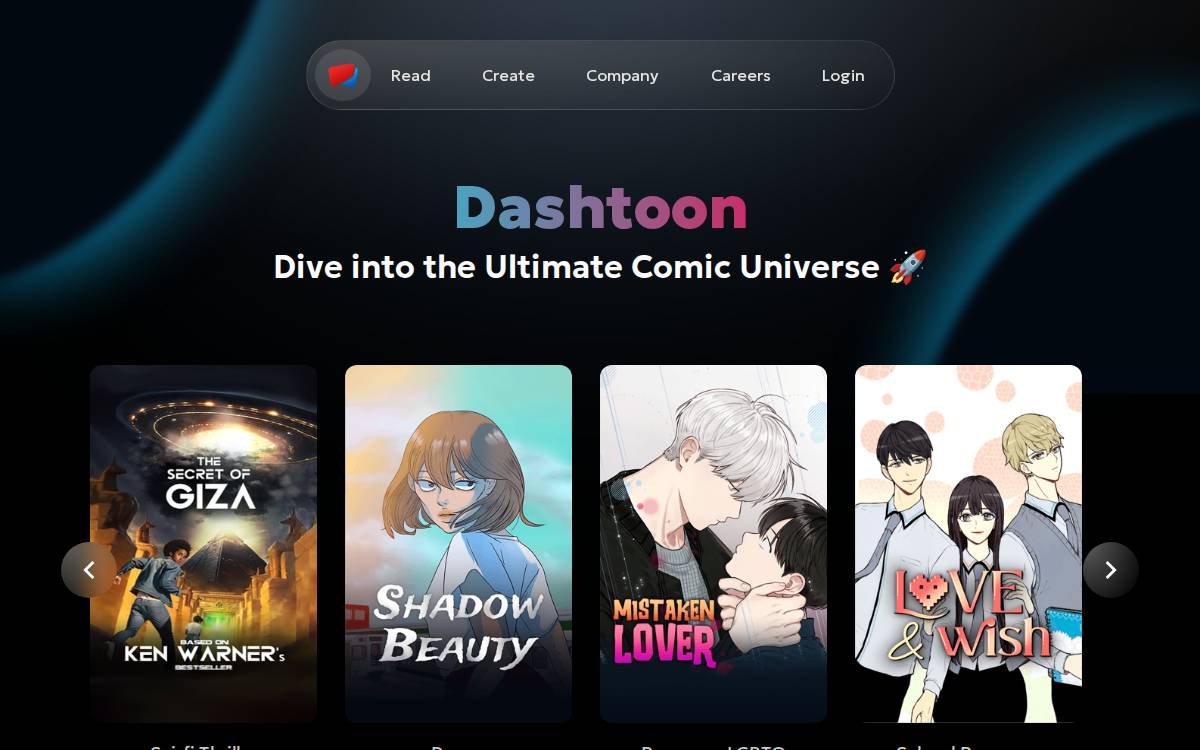 Dashtoon website preview