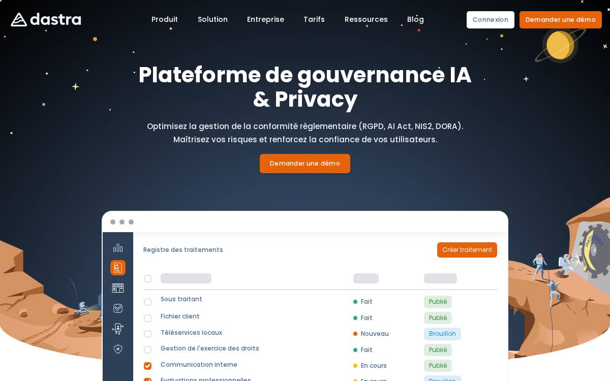 Dastra website preview