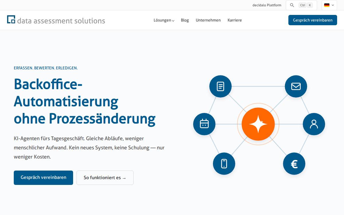 Data Assessment Solutions website preview