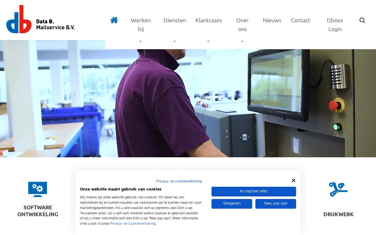 Data B. Mailservice website preview