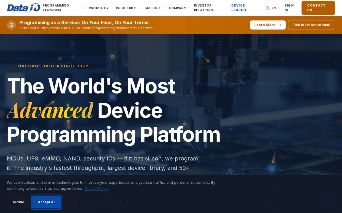 Data I/O website preview