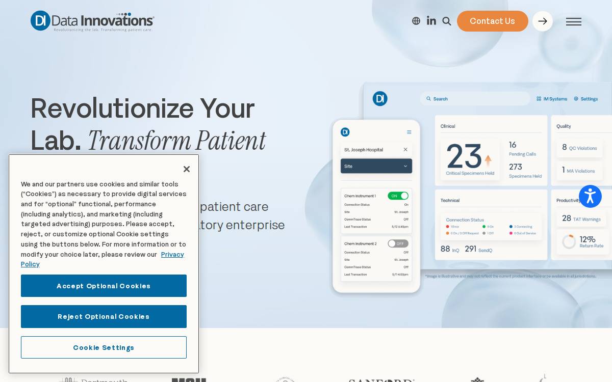 Data Innovations website preview