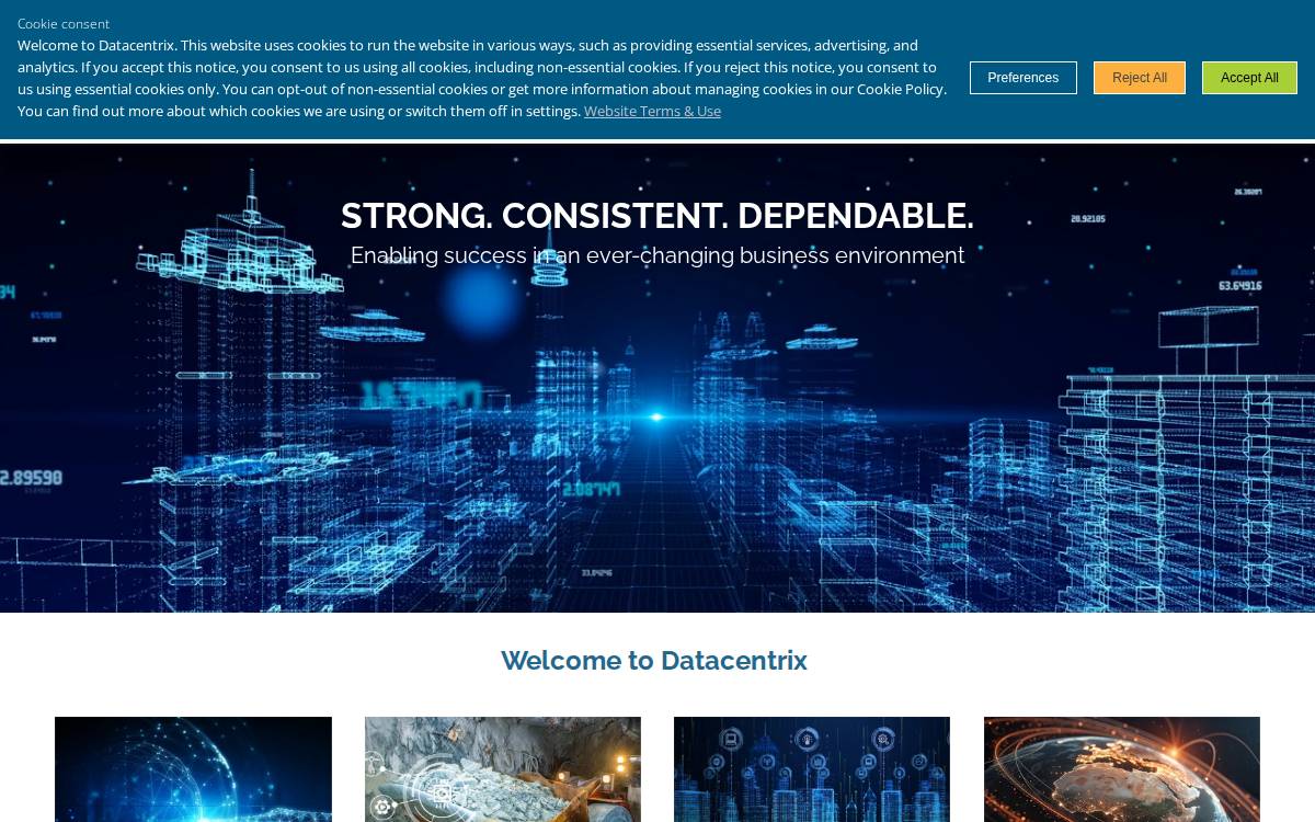 Datacentrix website preview