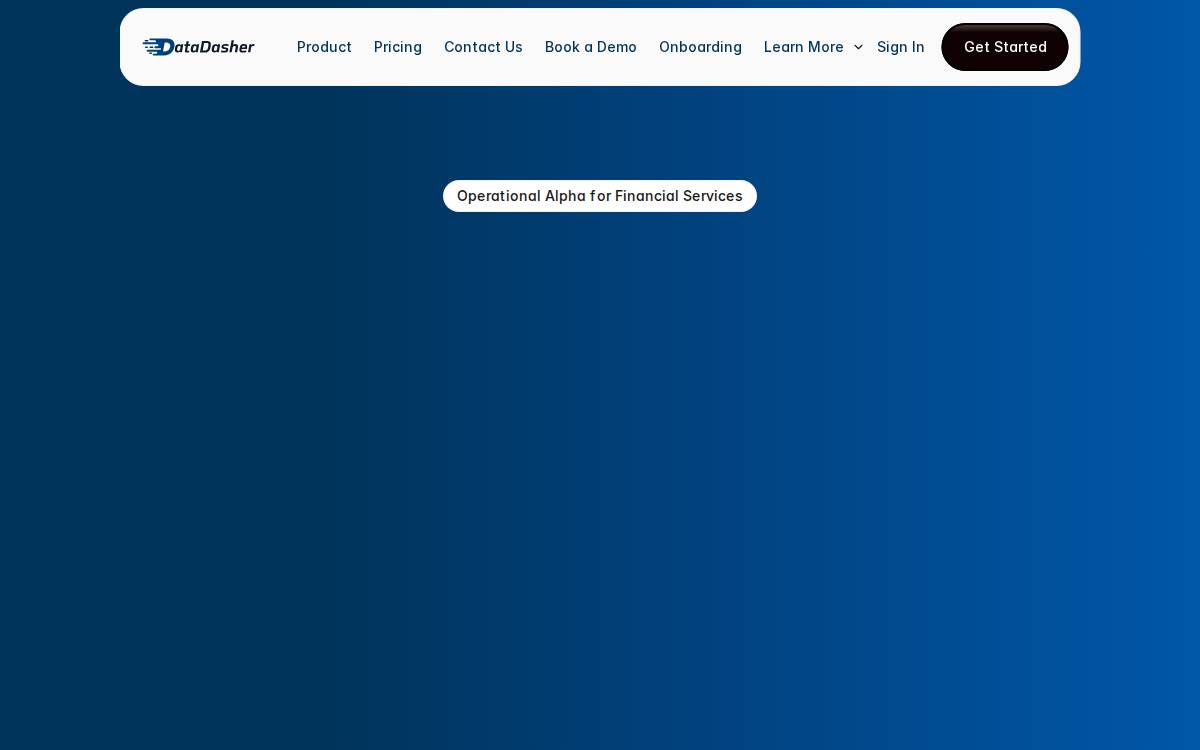 Datadasher website preview
