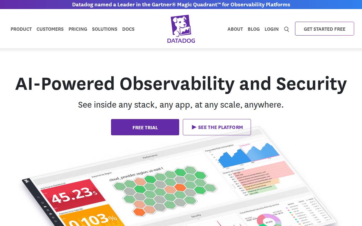 Datadog website preview