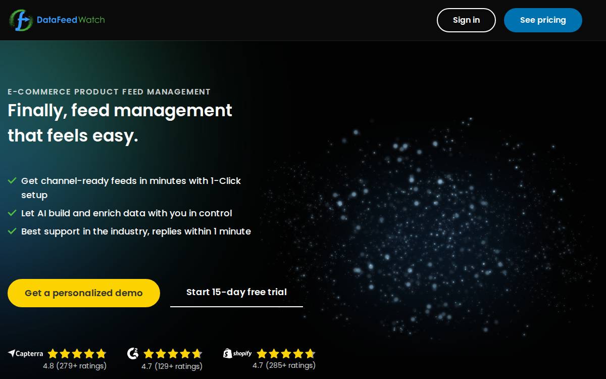 Datafeedwatch website preview