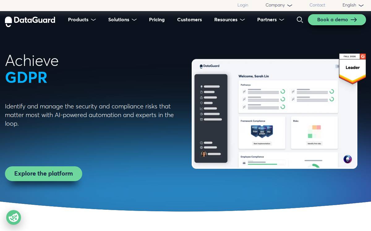 Dataguard website preview