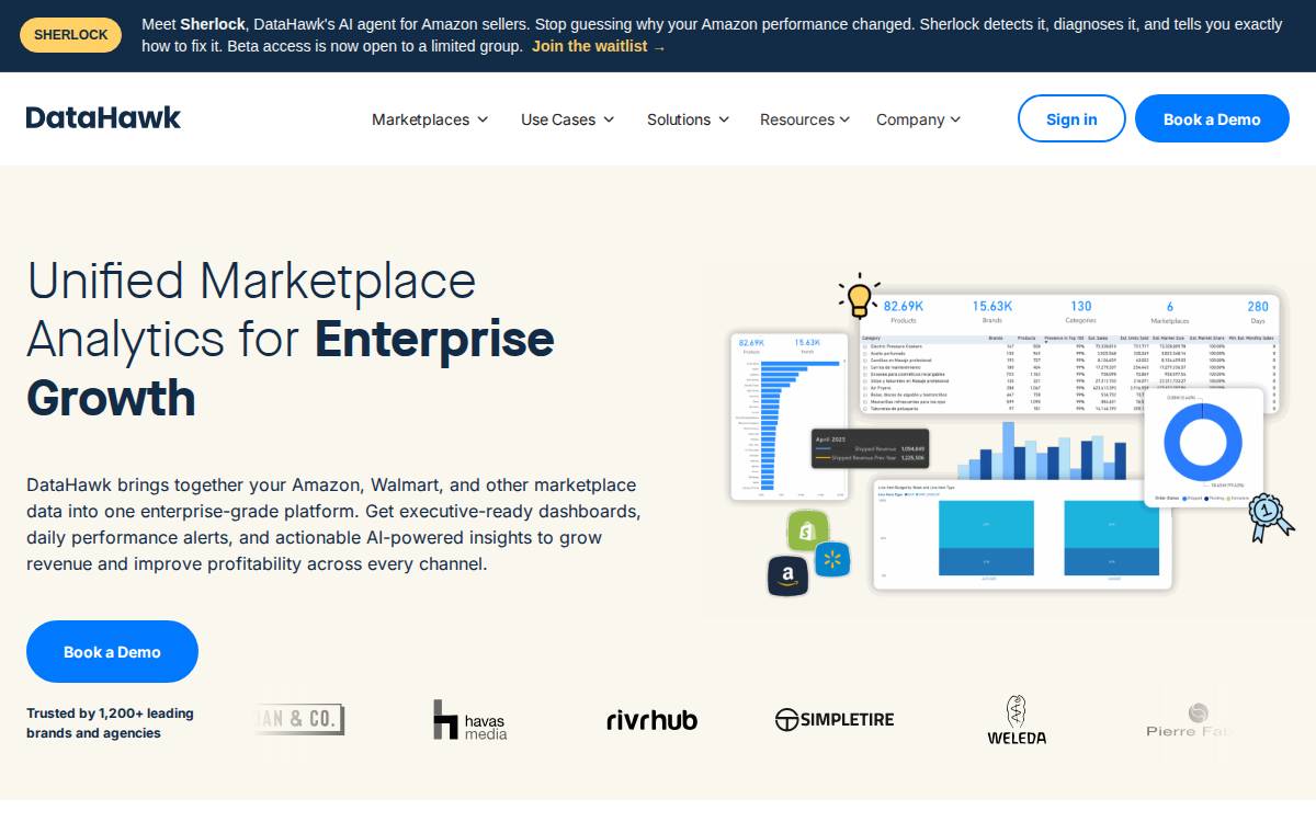 DataHawk website preview