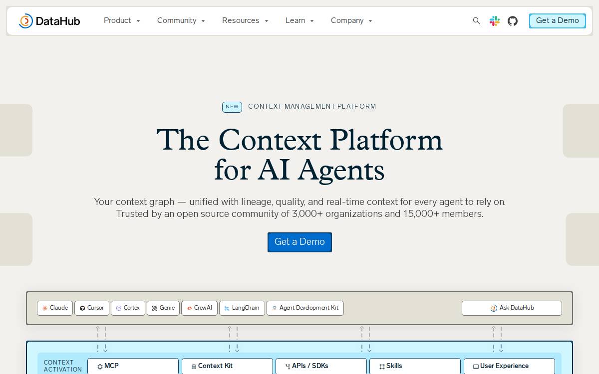 DataHub website preview