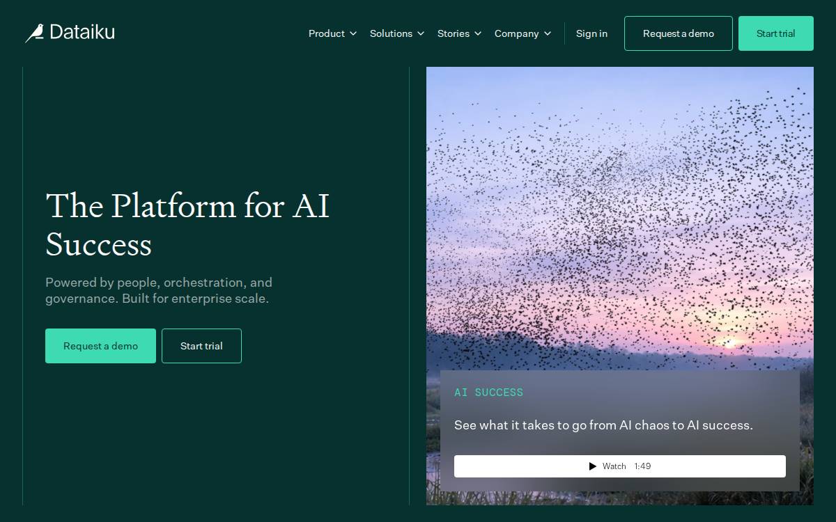 Dataiku website preview
