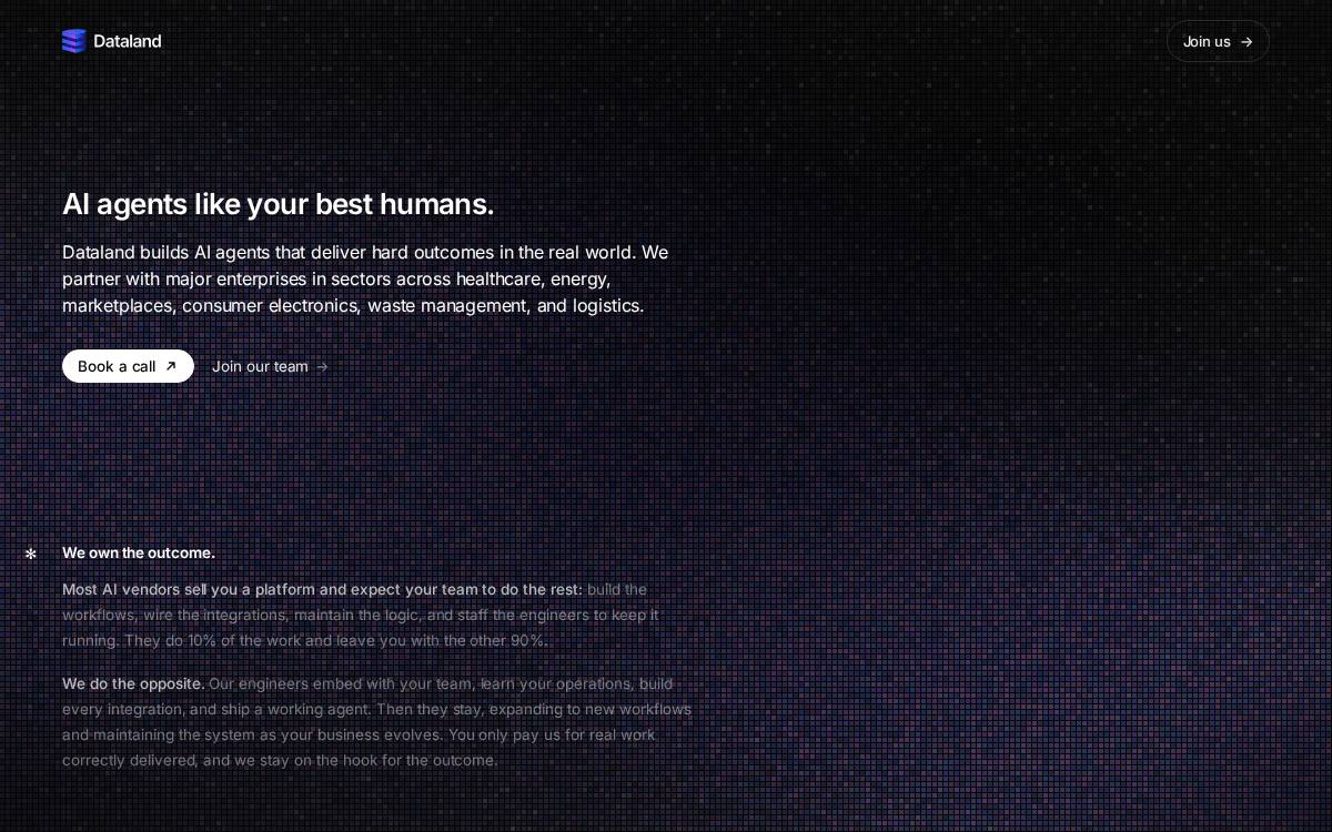 Dataland website preview