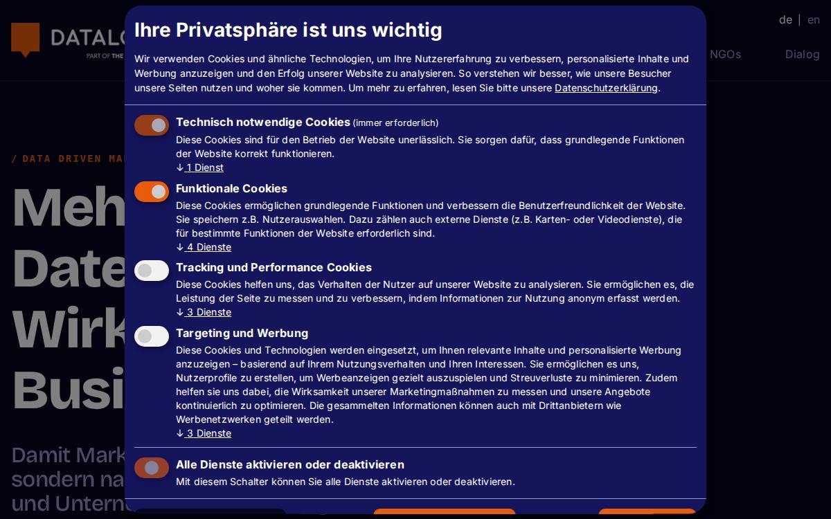 Datalogue website preview