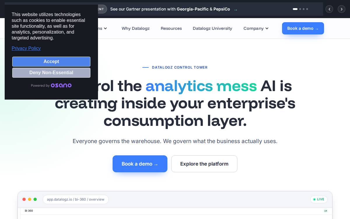 Datalogz website preview